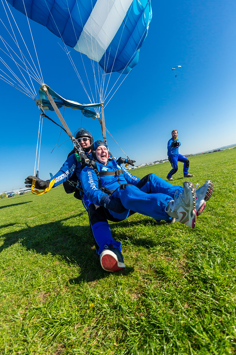 Skydive customer coming into land