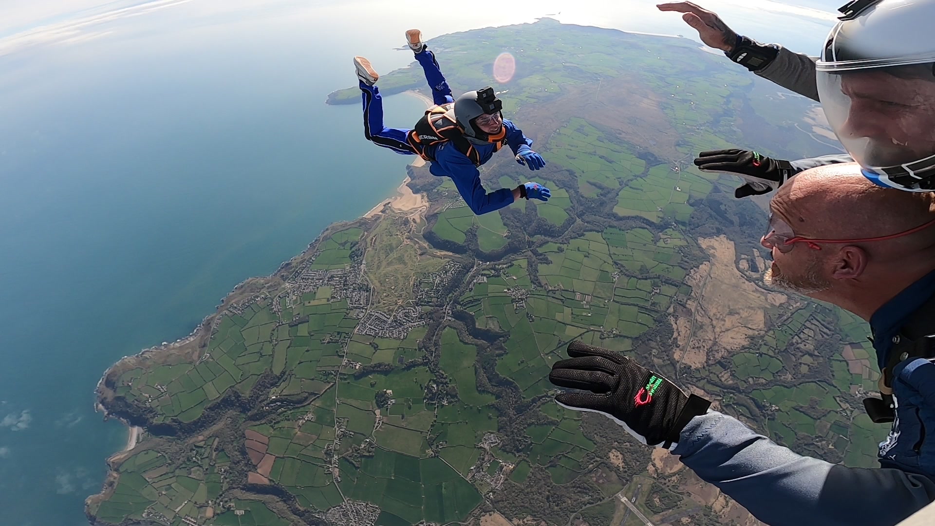 Camera man in freefall at Skydive Swansea