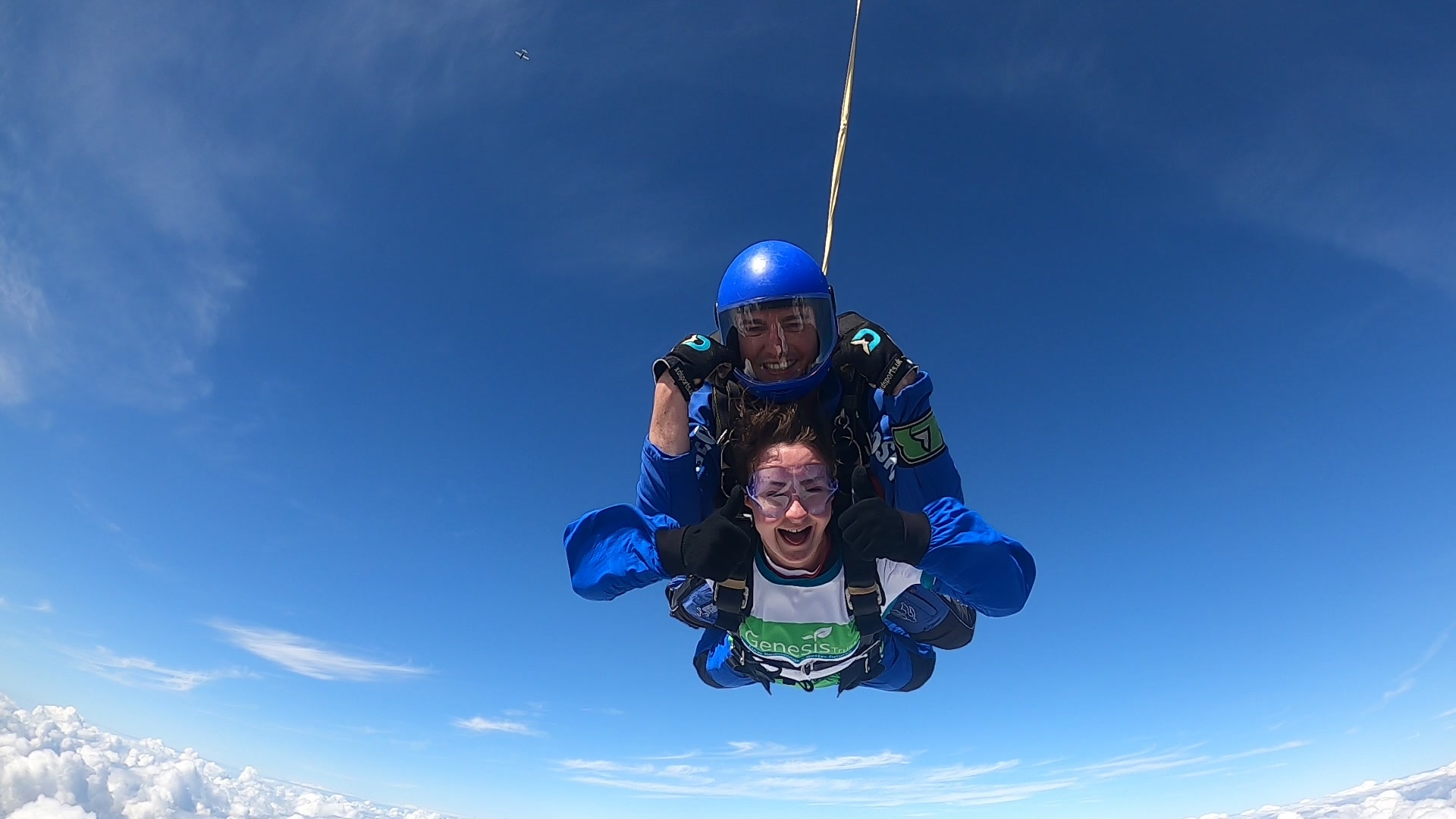 Charity Skydiver in freefall