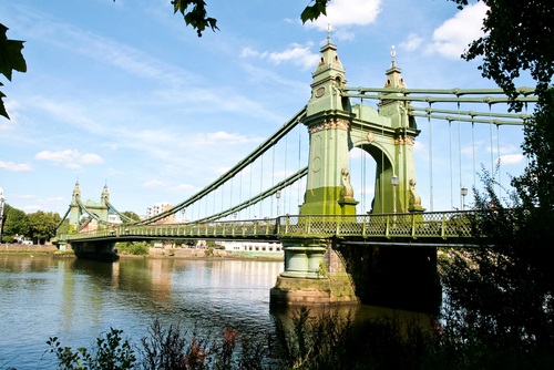 Hammersmith bridge in South West London