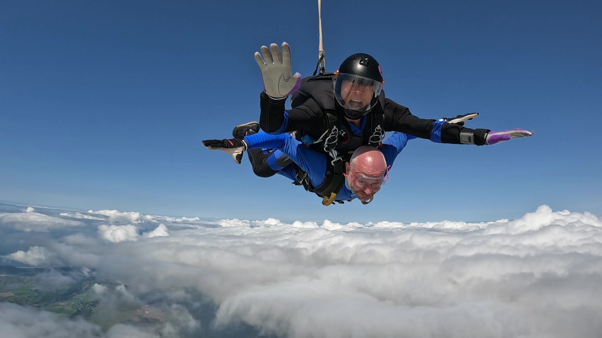 Skydivers in freefall